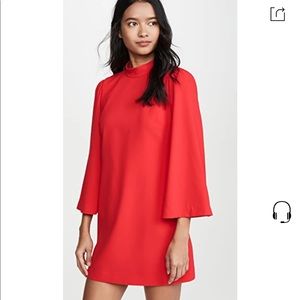 Alice and Olivia Bailey Bell-sleeve Shift Dress In Red